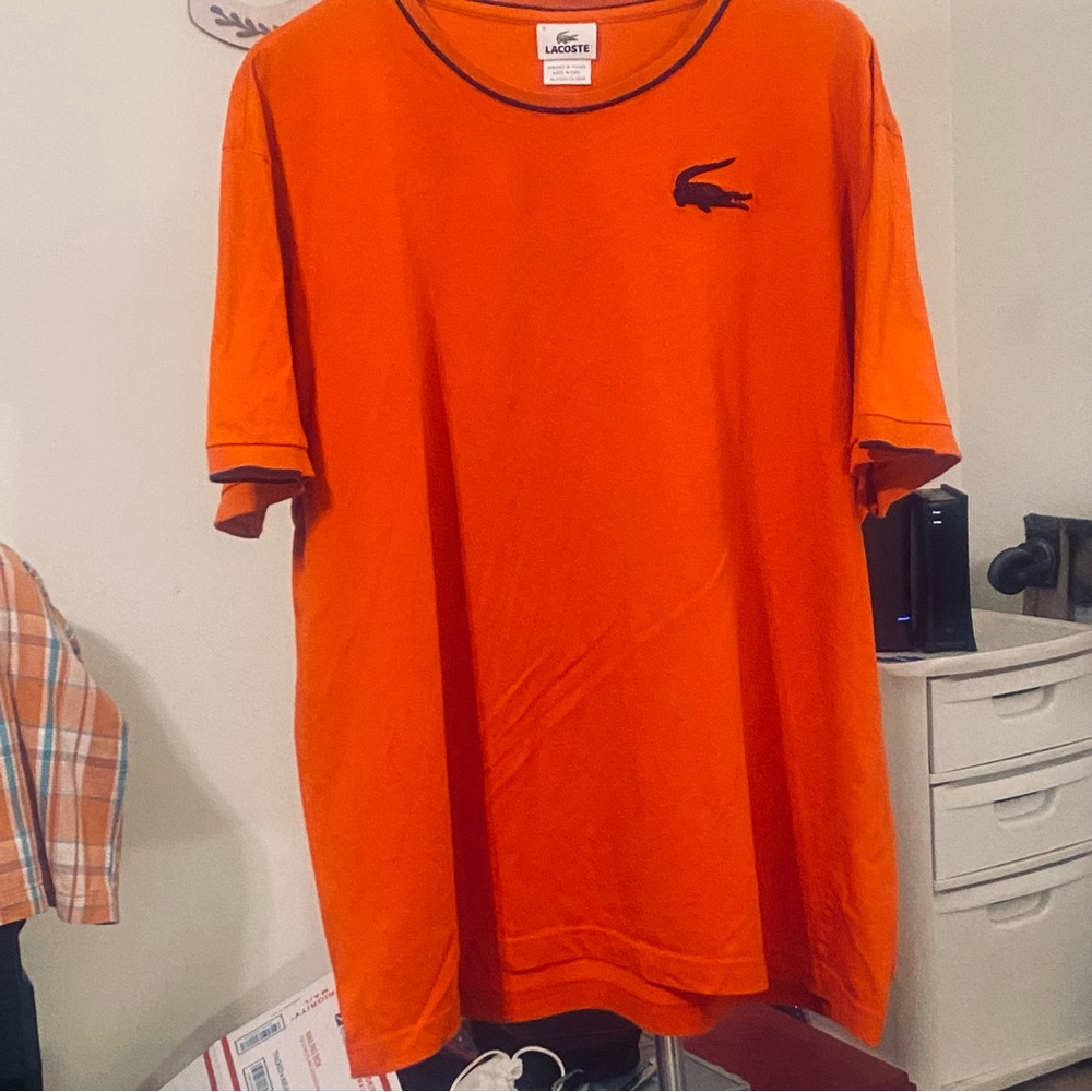 VINTAGE LACOSTE T SHIRT LIMITED EDT SZ9 XXL 5191L ORANGE BLUE PIT 24 LENGTH 30 - Picture 2 of 9